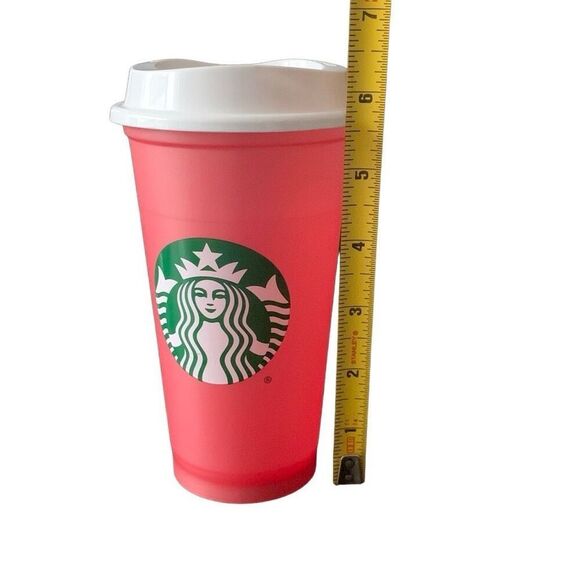 Pre Owned Starbucks 2013 PINK Reusable Tumbler Siren Logo 16oz Coffee Cup Mug - Picture 2 of 12